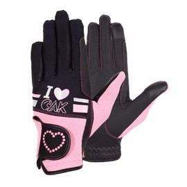 AK Love Horse Riding Gloves for Ladies, Men & Kids Equestrian Gloves for All Season AKRS-6388 (Black/Pink, M)