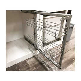 campbell moulding ML-017C Cabinet Spice Rack- 3 shelves Full Pullout Set