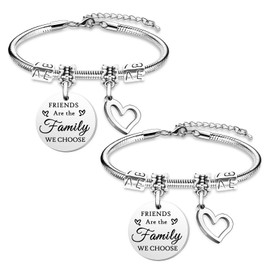 Kaluofan Friendship Bracelet, Best Friend Bracelet, Charm Bracelet, Birthday Christmas Valentines Day Gifts for Women Best Friend Besties(Friends 2PCS)