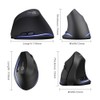 zelotes Rechargeable Wireless Mouse for Laptop,2400 DPI Vertical Ergonomic Mouse,USB