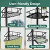 Dimyno Corner Shower Caddy Tension Pole, 4 Tier Adjustable Rustproof