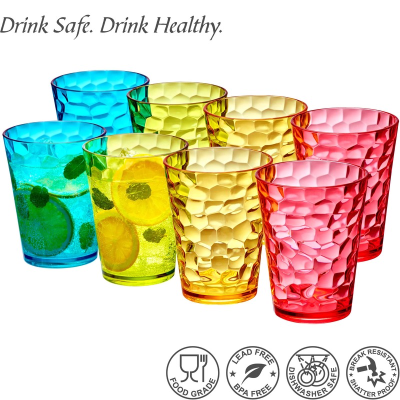 Amazing Abby - Iceberg 16-Ounce Plastic Tumblers (Set of 8),