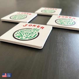 Mahjong Joker Drink Coasters, Mahjong gift, Mah-Jongg Table Game, Tournament with Friends (Set of 4) Birthday/Hostess/Christmas Gift