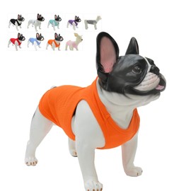 Lovelonglong 2019 Summer Pet Clothing, Dog Clothes Blank T-Shirts Ribbed Tanks Top Thread Vests for Large Medium Small Dogs 100% Cotton Orange L-L
