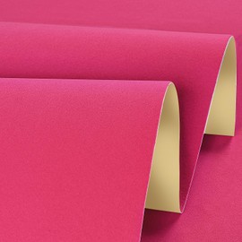 Stickyart Hot Pink Felt Wallpaper Peel and Stick Textured Velvet Wall Paper Self Adhesive Suede Wallpaper Removable Solid Color Velvet Contact Paper Modern for Dresser Liner Bedroom Walls 12"x317"