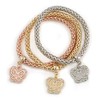 Avalaya Gold/Silver/Rose Gold/Set Of 3 Thick Mesh Flex Bracelets with