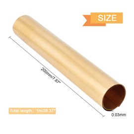 OLYCRAFT Gold Brass Sheet Metal Foil Plate 0.03 mm Brass Thin Sheet for DIY Cutting Craft Making 1000 x 200 x 0.03 mm