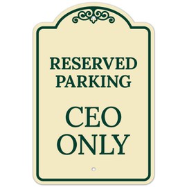 Reserved Parking CEO Only Décor Sign, Green Light, 12x18 Inches, ACM, Fade Resistant, Made in USA