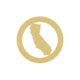 Circle Frame State Cutout Unfinished Wood Door Hanger Everyday Home Decor MDF Shape Canvas Style 3 (24", California)