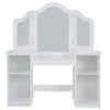 Nightcore Kids Vanity Table, White Dressing Table with 4 Storage