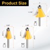 sourcing map 3pcs Chamfer Router Bit Set 1/2" Shank 15,