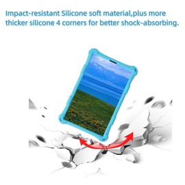 Sfulatdc Silicone Tablet Case with 360 Rotating Kickstand Handle/Shoulder Strap Cute Cover Compatible with ALLDOCUBE iPlay 50 Mini Pro NFE 8.4 Inch Blue