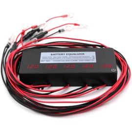 ANGUI HC03 Battery Equalizer 5PCS 12V 60V Batteries DC Inverter 10A Current Active Voltage Balancer Li li-ion Lead Acid Battery Connect LED Display (5 X 12V)