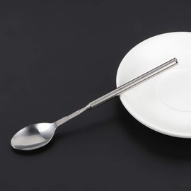 Telescopic Spoon, Stainless Steel Spoon, Barbecue for Outdoor Picnic Daily Cooking Bar