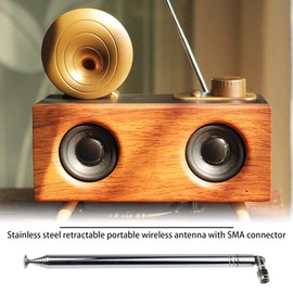 eMagTech 2pcs 10 Section 200-1200mm 10mm Diameter Telescopic DAB FM Aerial Antenna Replacement for Radio TV VHF/UHF Wireless System Stainless Steel