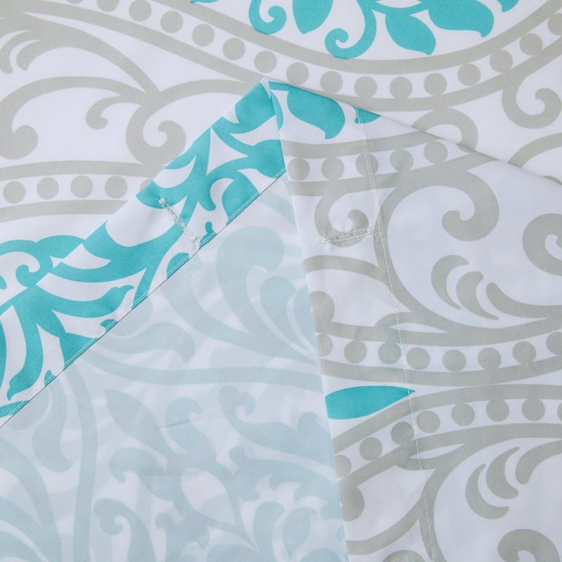 Comfort Spaces Coco Bathroom Shower Curtain Printed Damask Pattern Modern