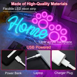 HancraStore Home Decor Neon Signs, Led Light Up Sign with USB Powered for Home & Pet Decor (Pink & Ice Blue)
