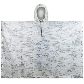 Fousam Camo Poncho, Waterproof Ripstop Hooded Raincoat Lightweight Packable Rain Cover for Hunting Camping Backpacking Emergency Tent Shelter