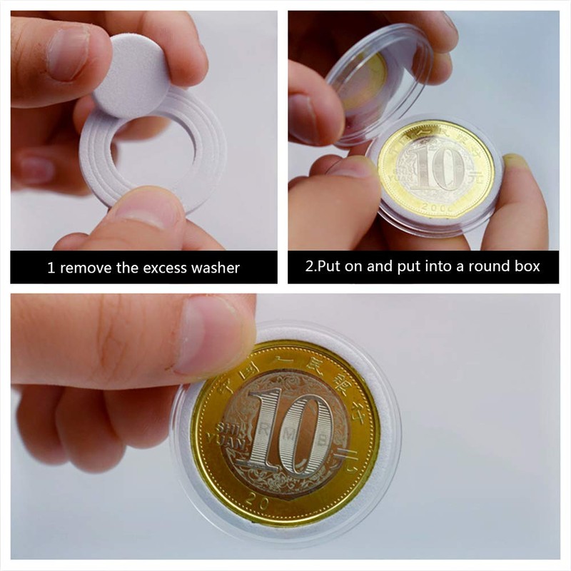 100Pcs 30mm Clear Coin Capsules Case Coins Holders Specie Organizer