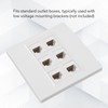 6 Port Cat 6 Ethernet Wall Plate Removable Female to