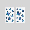 Oottati 2 Sheets Small Tiny Temporary Tattoo Stickers Blue Butterfly