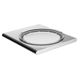 Keuco 11555019000 Soap Dish Edition 400 Set, complete with real crystal satin chrome soap dish.