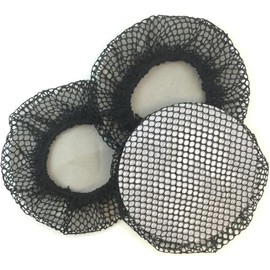 3 pieces of professional headband nurse hair net with increased encryption, thick mesh elasticity, no fine mesh pockets, headwear, handmade accessories, hair accessories (Black, One size)