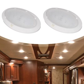 MQ For Trailer Camper RV Interior Roof Ceiling Dome Light Lamp LED Round Oval 2X