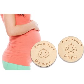 MKISHINE Birth Gift for Dad, Mum, Decision Tag, Parents, Dad or Mum, 24 Checks, Expectant Dad, Gift for Expecting Parents