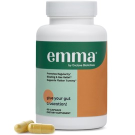 Emma Gut Health - 2 Pack - Gas and Bloating Relief, Constipation, Leaky Gut Repair - Gut Cleanse & Restore Digestion - Regulate Bowel Movement. Probiotics and Laxative Alternative, 120 Capsules