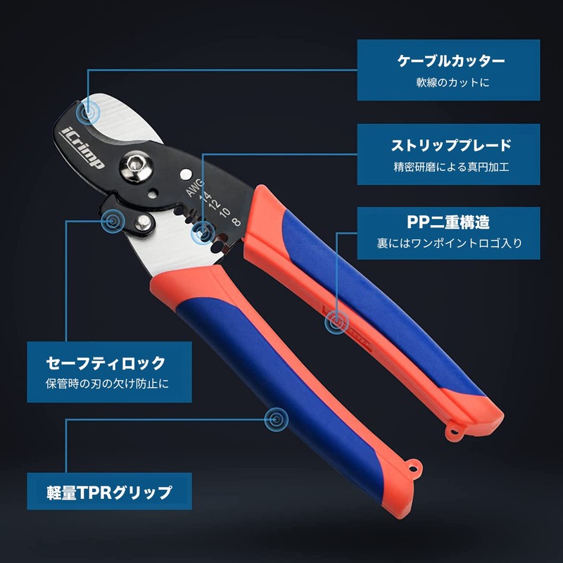 IWISS WS-065 Wire Stripper, Φ0.06 - 0.13 inches (1.6 -