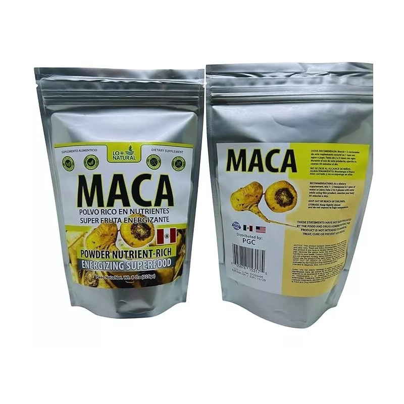 LO+ NATURAL MACA POLVO 8oz (225g) Suplemento Alimenticio tea POWDER