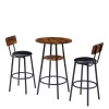3PCS Pub Dining Set 2-Layer Round Bar Table 2X PU