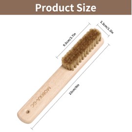 Wood Laundry Stain Brush with Boar Bristle, Tough Stain Remover for Delicate Fabric, Cotton, Linens, and Shoes, Laundry Scrub Brush for Fresh and Clean Fabric