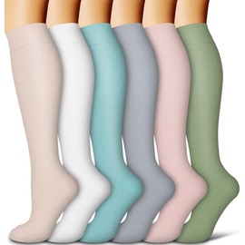 COOLOVER Copper Compression Socks for Women and Men(6 Pairs)-Best Support for Running, Athletic, Nursing, Travel