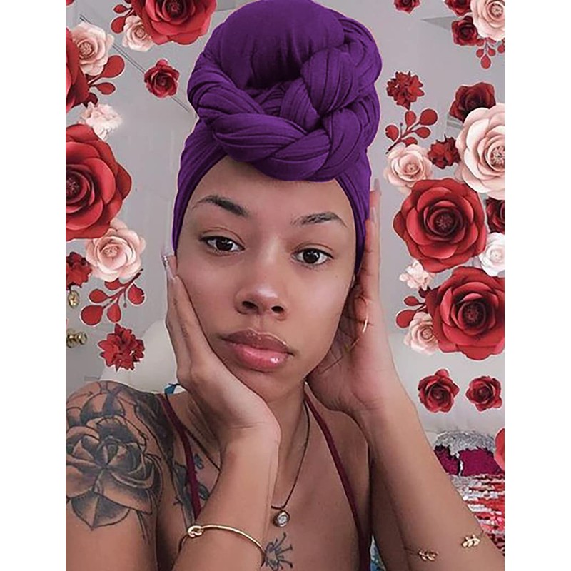 Harewom African Scarfs for Women Head Wraps Stretch Turban Jersey