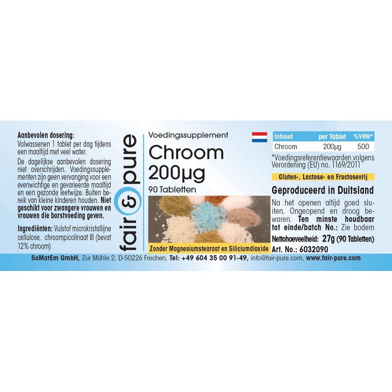 Chrome Tablets 200 μg – Made of Chrome Picolinate –