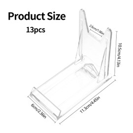 13 Pcs Acrylic Plate Stands for Display, Clear Display Stands, Plastic Acrylic Plate Holders Display Stands Easels, Adjustable Acrylic Stands for Display Holder for Mobile Phones Photos Cards Books
