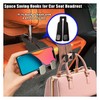 KITUREK Car Seat Back Double Hooks for Headrest, Leather Car