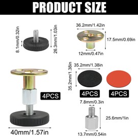 EXIN DEHCEN Height Adjustable Feet 27-64 mm, Pack of 4 Adjustable Furniture Feet, Adjustable Device Feet with Anti-Scratch Pad, No Drilling Required Furniture Feet, for Tables, Cabinets, Sofas
