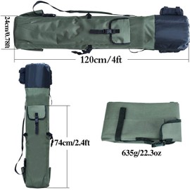Sougayilang Fishing Rod Bag Canvas Rod Case Organizer Pole Storage Bag Fishing Rod and Reel Carrier Organizer for Travel, Gift for Father, Boyfriend and Family-Green