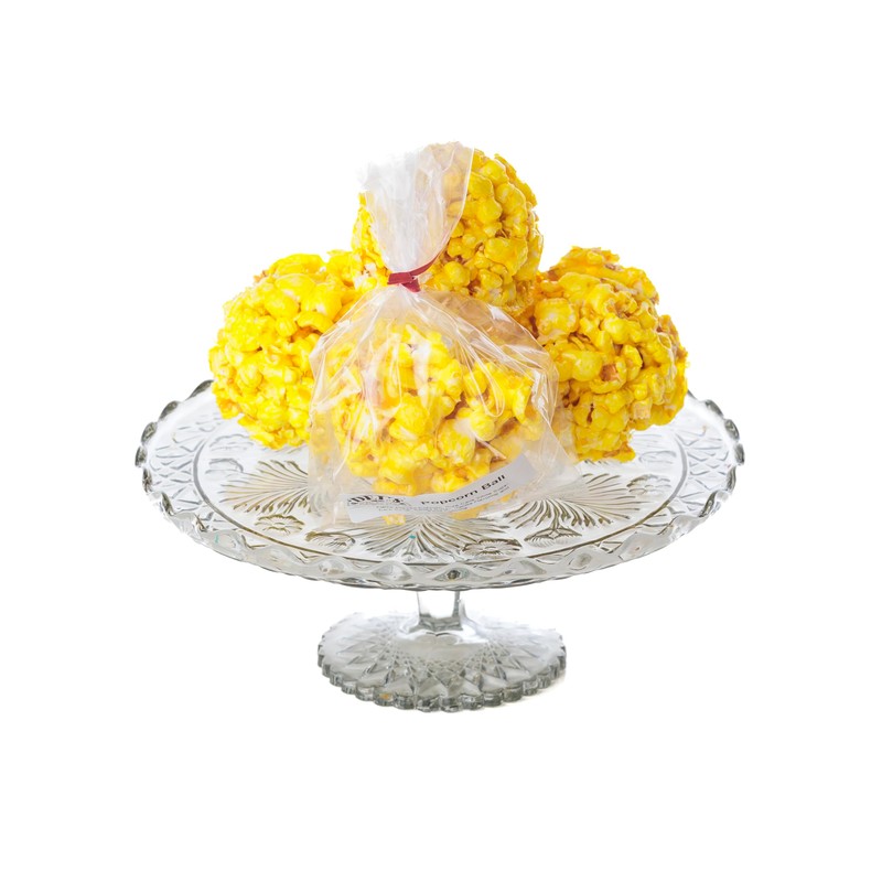 6 Pack - Gourmet Yellow Popcorn Balls - Vanilla Flavored