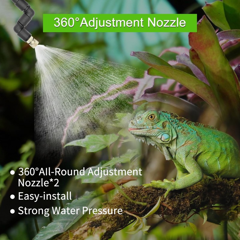 RUNWUSHENG Reptile Mister System, Reptile Humidifier for Terrariums, auto Mister
