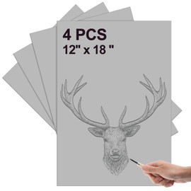 Yeaqee 4 Pcs Linocut Soft Linoleum Block Carving Blocks Gray for Engraving Art Project Printmaking Studio (12 x 18 Inch)