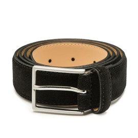 Riemen & Co Bobby Men's Belt Suede Width 3.5 cm, black