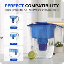 6-Pack Water Replacement Filters for All PUR, PUR Plus Pitchers & Dispensers, Replaces PPF900Z, NSF Certified, Removes Impurities & Odor, 12-Month Supply