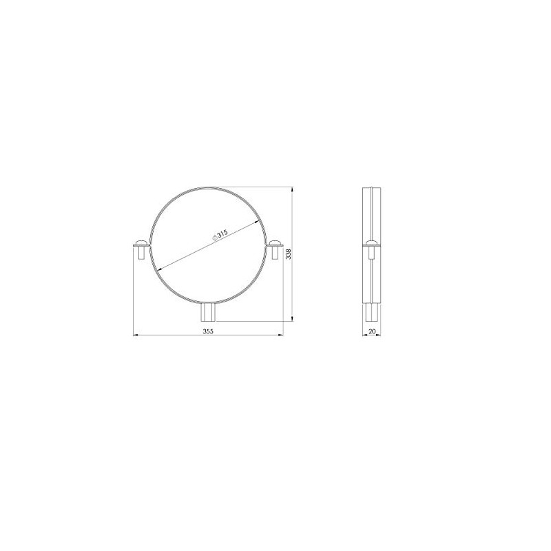 Diameter 315 mm pipe clamp spiral duct pipe holder pipe