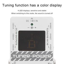 Tuner Pedal Power Supply, 4 Led Displays Tuner Power 2 In 1 Multi-Functional Tuner Pedal Power Supply Color Display Function 8 Ports Isolated Output 8 Connecting Cables Guitar Tuner Pedal Power(US)