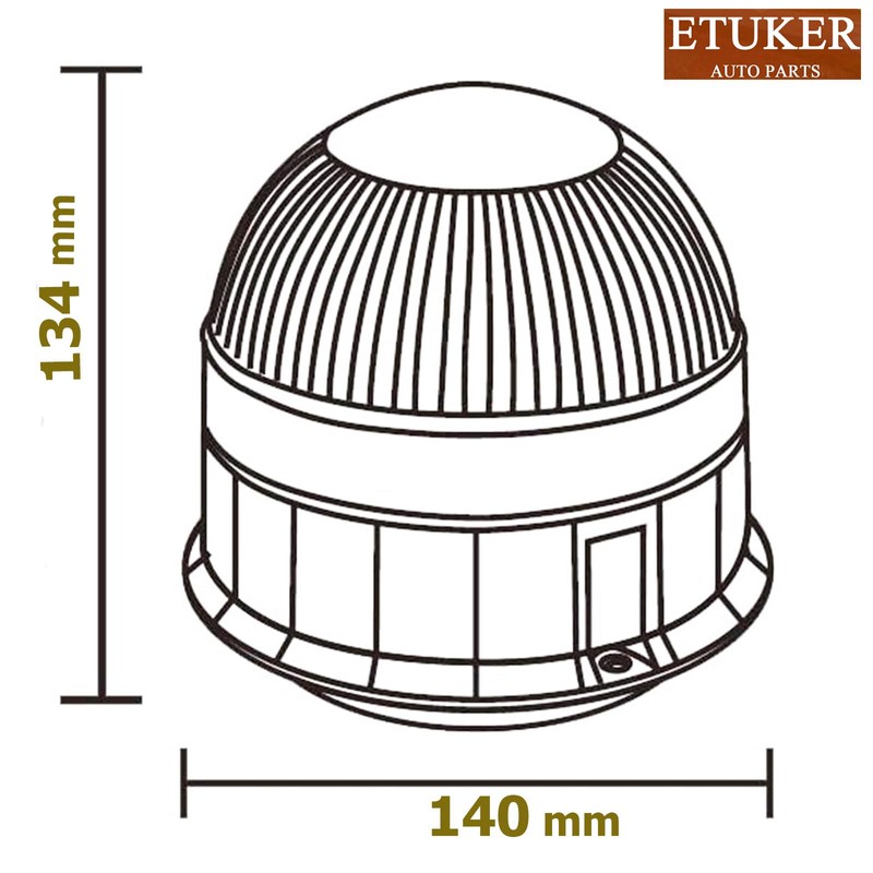 ETUKER 12 V 24 V Orange Rotating Light Magnetic Flash