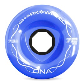 Shark Wheel 72mm 78a Longboard Cruising Wheels, DNA Formula, Set of 4 Wheels (Ibiza Blue, 72mm)